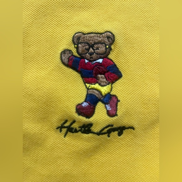 Hustle Gang Yellow Polo Shirt with Embroidered bear Logo mens 2xl - Picture 4 of 5